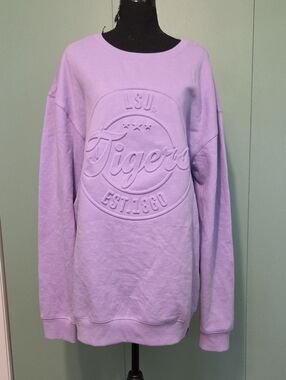Gameday Social LSU Tigers Lavender Crewneck Sweatshirt Size Xxl